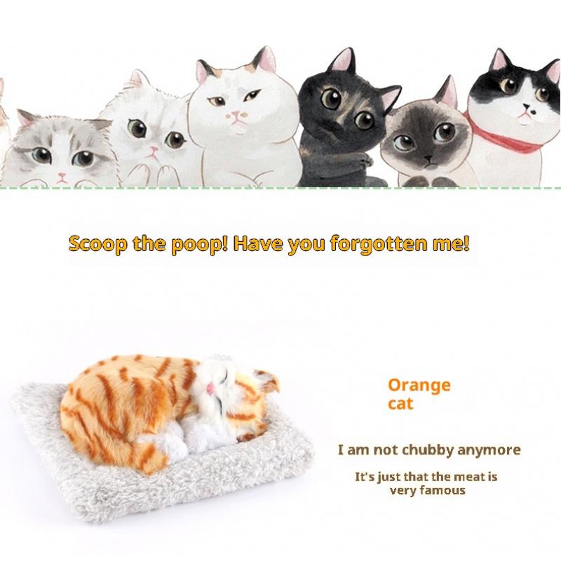 Car Ornaments Cute Simulation Stuffed Animal Realistic Sleeping Cats Decoration Automobiles Lovely Plush Kittens Doll Toy Children Gifts Auto Accessories