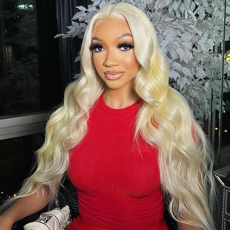 Dachic Hair Blonde Body Wave 13x6 Lace Front Wig HD Transparent Lace Hot Red Natural Hairline Human Hair Wig 99J Burgundy Color Body Wave Wig 613 Pre Plucked Lace Frontal P4/27 Highlight Silky Straight Wigs For Women