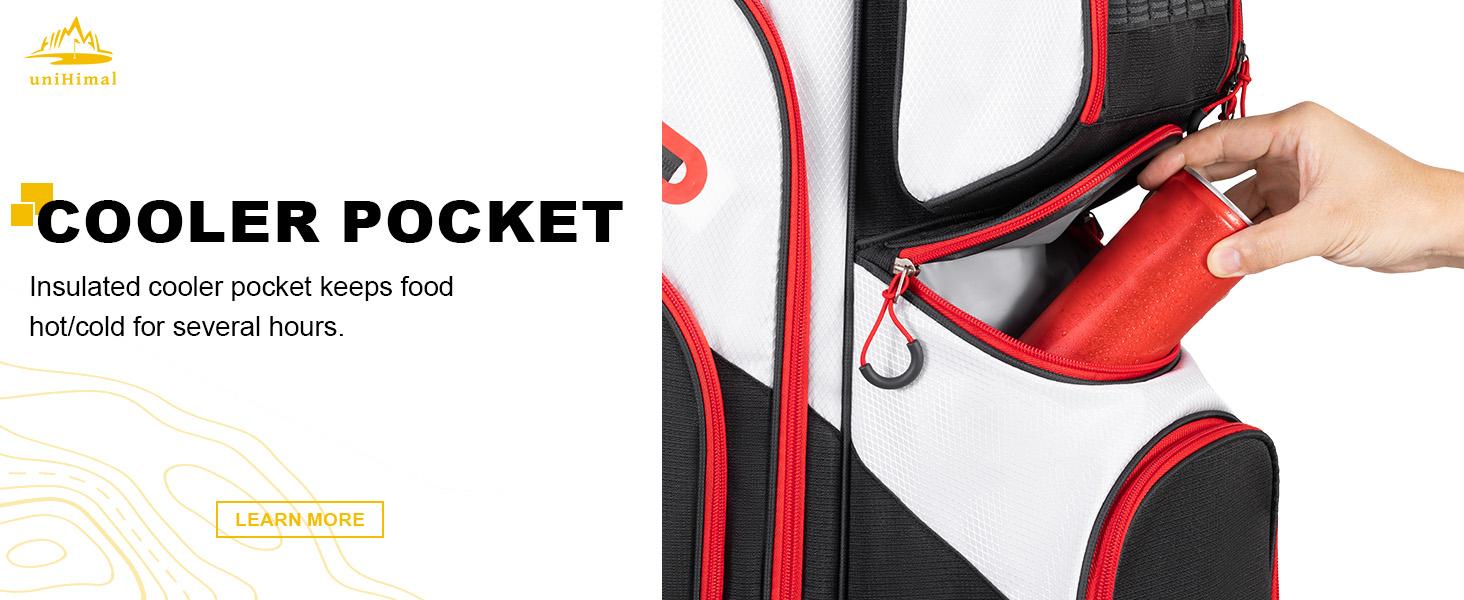 UNIHIMAL Golf Cart Bag, 15 Way Organizer Divider Top and Multiple Pockets, Golf Bag for Men and Women with Comfortable Handles and Rain Cover