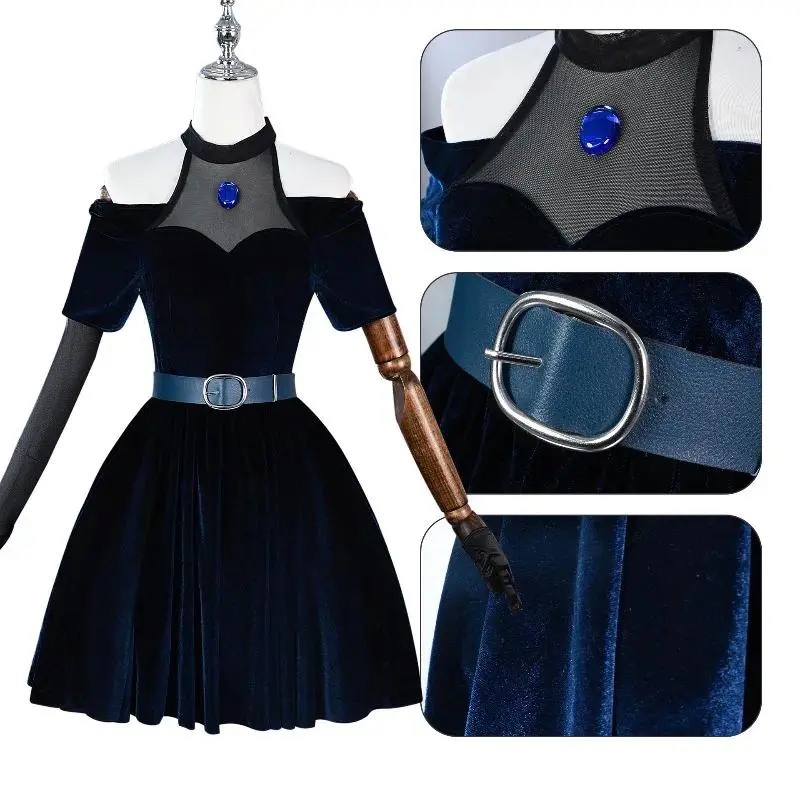 Anime Alien Stage Cosplay Mizi Cosplay Costume Wig Halloween Anime Clothes Stage Black Gorgeous Dress Women Performance Costume
