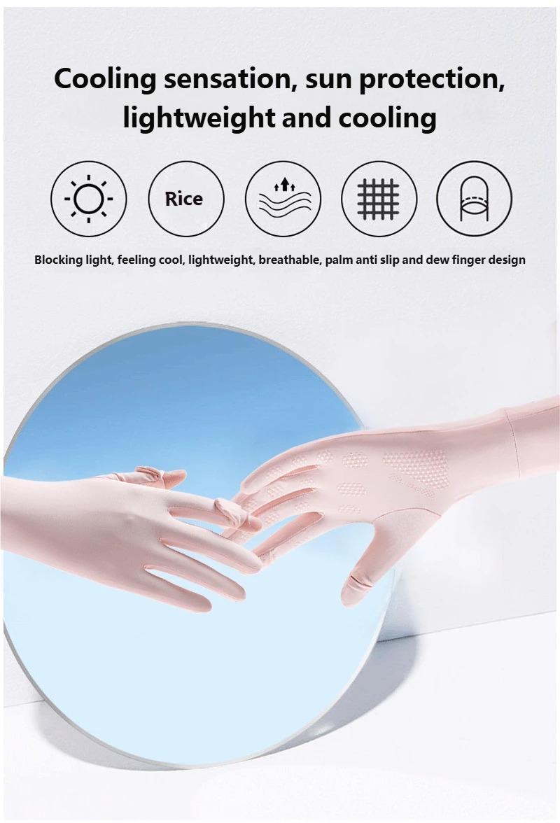 Women's Sun Protection Gloves, Full Finger Gloves for Driving, Cycling & Camping, Sports & Outdoor Clothing Accessories