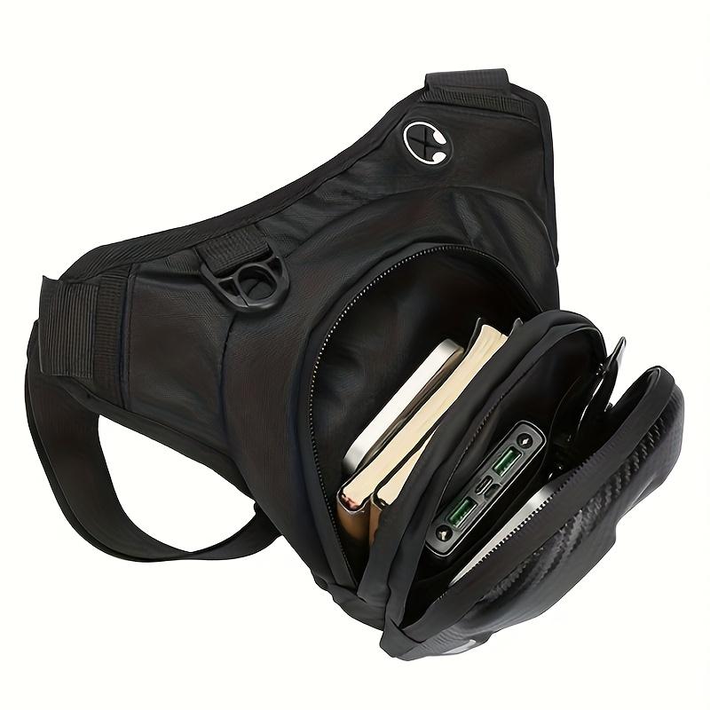 Waterproof Motorcycle Leg Bag, Adjustable Shoulder Strap & Double Zipper Compartment Outdoor Riding Waist Bag, Durable Fabric Bag for Off-road Bikes & Motorcycles