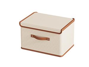 2 Pack Storage Bins with Lids, Collapsible Closet Organizer Container, Fabric Organizer Box with Handles, Decorative Storage Boxes with Lids for Organizing Clothes, Books, File, White, Large