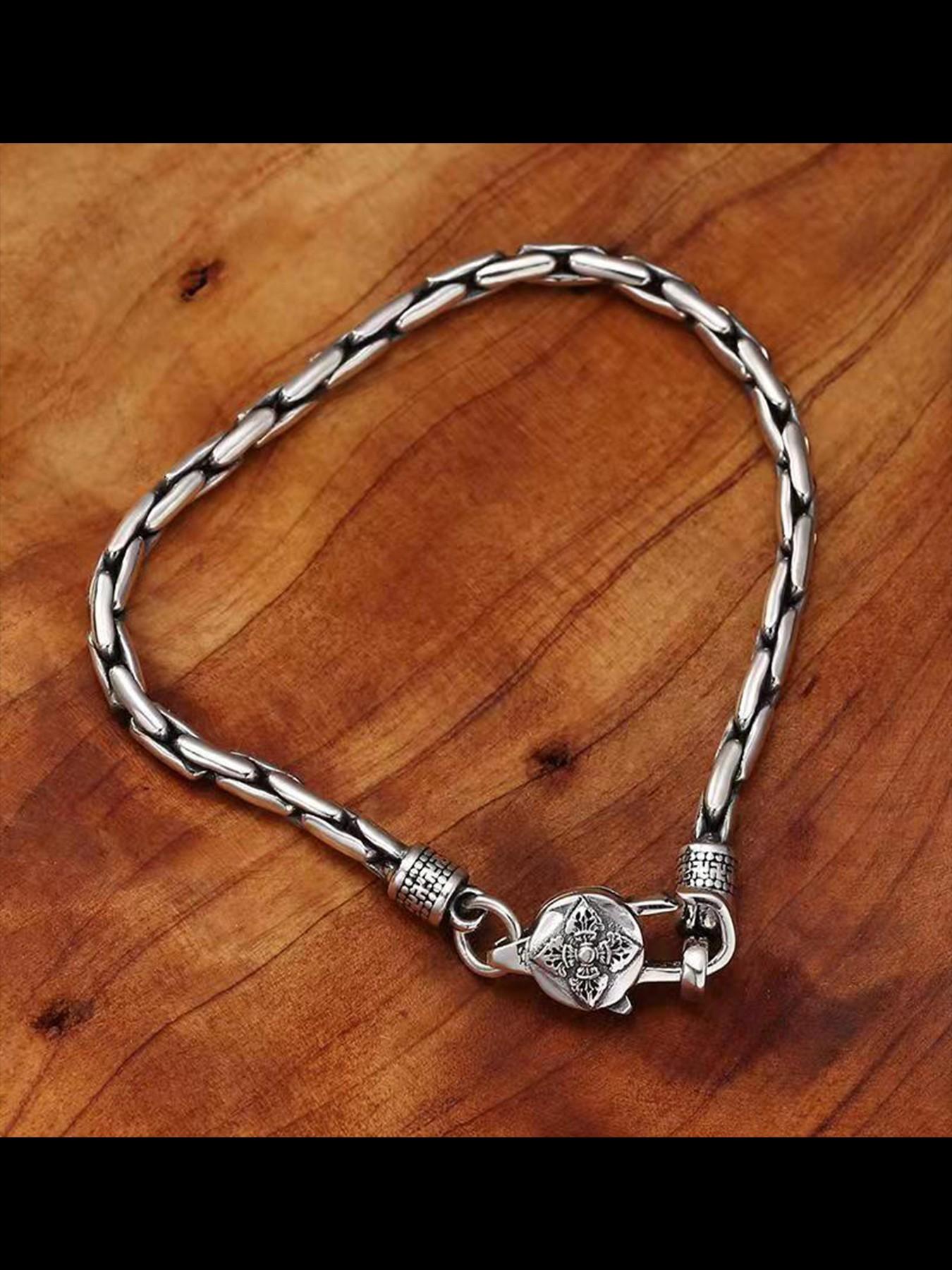 New Fashion Handmade High-Quality Polished Six-Word Mantra Vajra Hemp Rope Bracelet, Vintage Ethnic Style, Unique Personality Jewelry