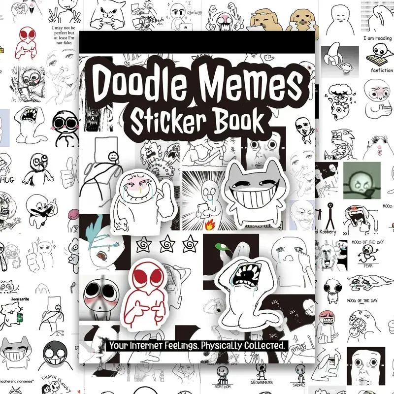 460 + Sheets (36 Sheets) Emoji Sticker Book - Cute and Weird Paste Stickers with Funny Reaction Emoji and Internet Humor, Suitable for Scrapbook Journaling DIY Kit, Doodle Terrier Sticker Book, Spoof, Funny Stickers