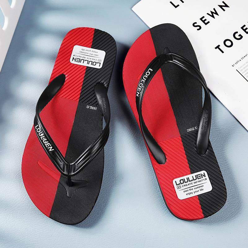 Men's Flip-Flops with Unique Texture, Four-Color Sandals, Comfortable Beach Shoes, Lightweight Slippers for Home, Bathroom, and Beach