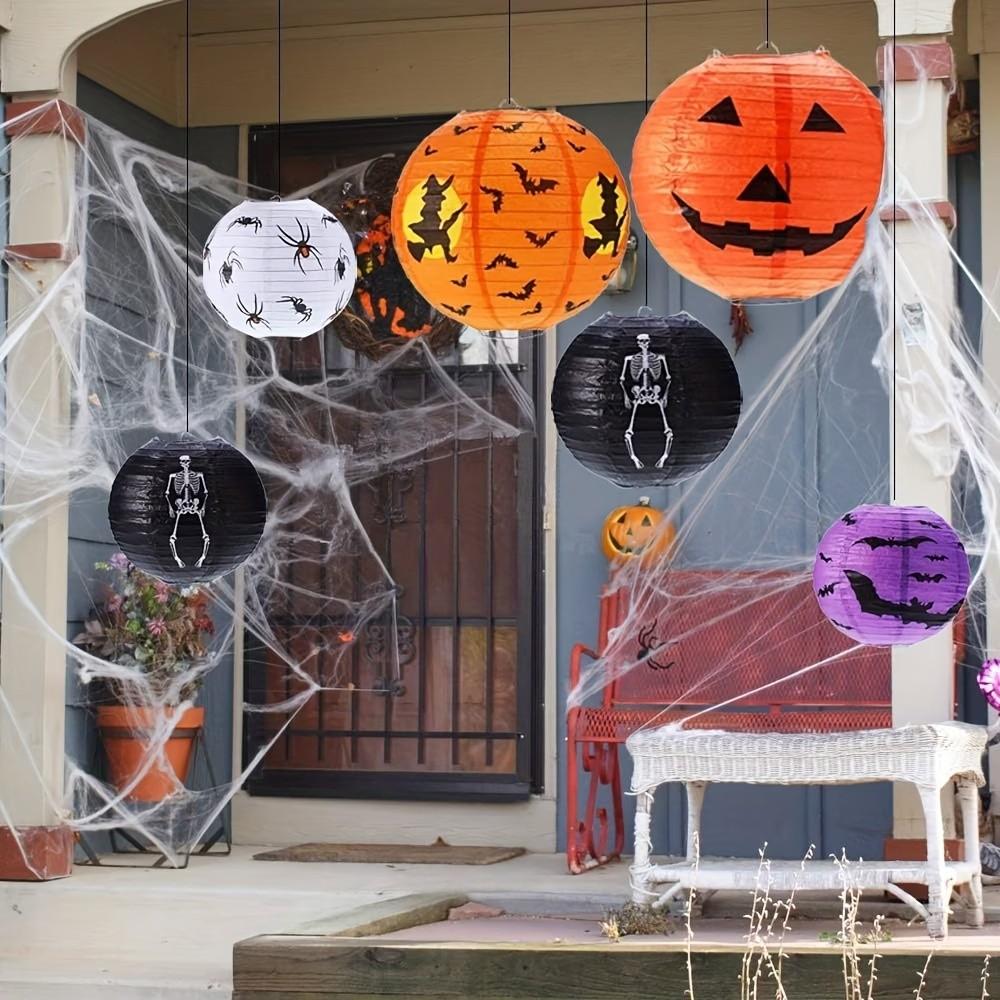 10 sets, Halloween pumpkin lanterns for courtyard decoration, low-cost horror setup, detachable scene setup, scary Thanksgiving scene paper lanterns