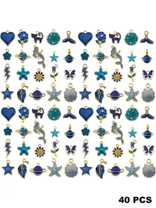 40 Piece Enamel Bracelet Pendant Set, DIY Necklace Jewelry Making Kit, Handmade Accessories for Earrings Keychains