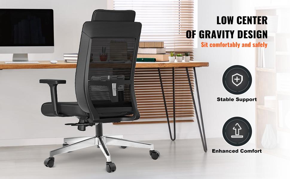 VEVOR Office Chair Base Replacement, 28, 2500 lbs Static Load Capacity, Heavy Duty Universal Computer Desk Chair Stool Base Part with Reinforced Metal Legs, Desk Chair Base Replacement Parts, Silver