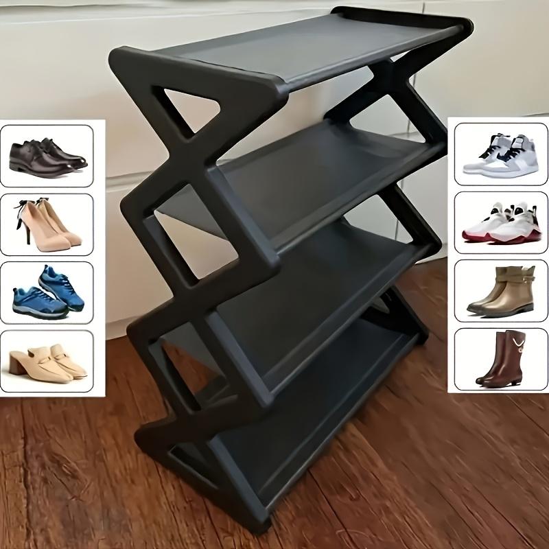 4 Layer Stainless Steel Shoe Rack, Space-Saving Design, Easy Assembly, Durable Modern Style, Ideal for Entryway & Bedroom Organization, Shoe Storage Rack