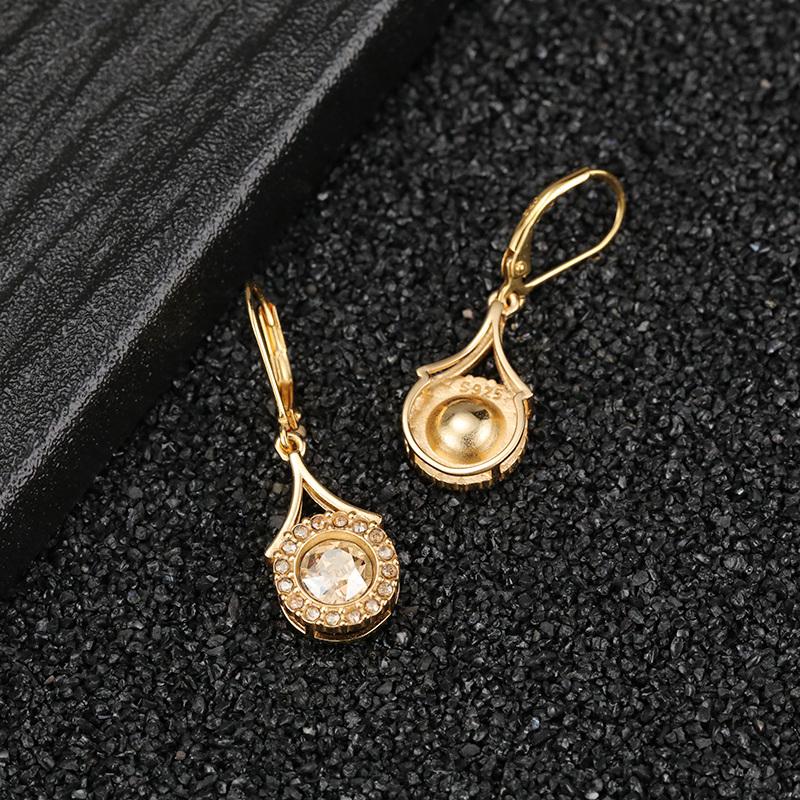 925 Sterling Silver Zircon Earrings Dangling Shiny Earrings Jewelry