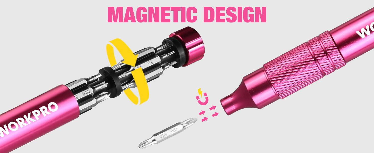 #SpringGlowUp WORKPRO 24-in-1 Precision Screwdriver Sets, Pen Style Manual Screwdriver, 24 counts Tough S2 Steel Small Screwdriver Bits, Ideal for Eyeglass, Watch, Laptop, Phone, Jewelry and Electronic, Pink #SpringGlowUp WORKPRO 24-in-1 Precision Screwdriver Sets, Pen Style Manual Screwdriver, 24 counts Tough S2 Steel Small Screwdriver Bits, Ideal for Eyeglass, Watch, Laptop, Phone, Jewelry and Electronic, Pink