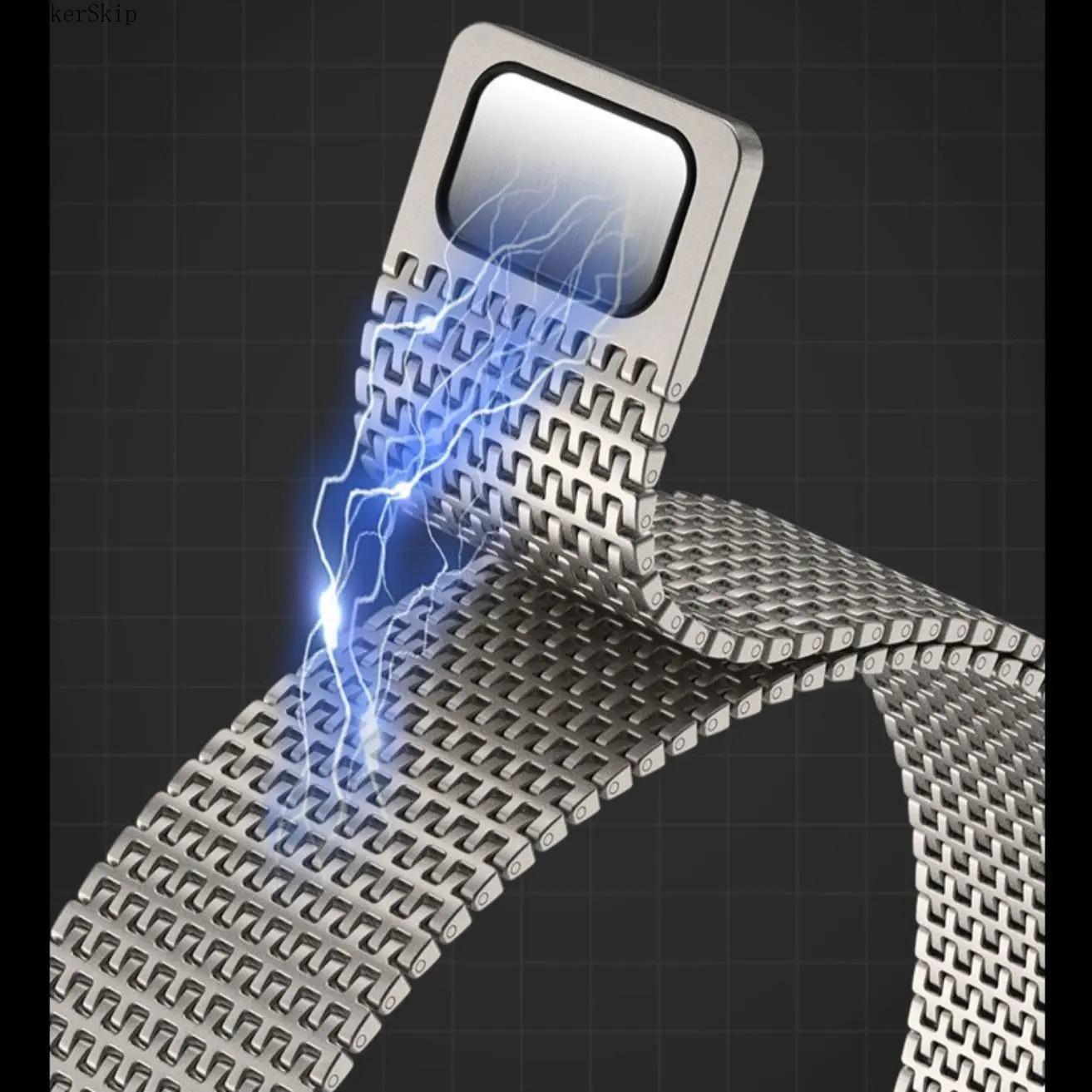 2026 Pioneer Domino Magnetic Steel Apple Watch Band, Premium Metal Replacement Strap Fits Ultra3 & Series11, Sleek Business Wristband for Daily Commute and Formal Occasions