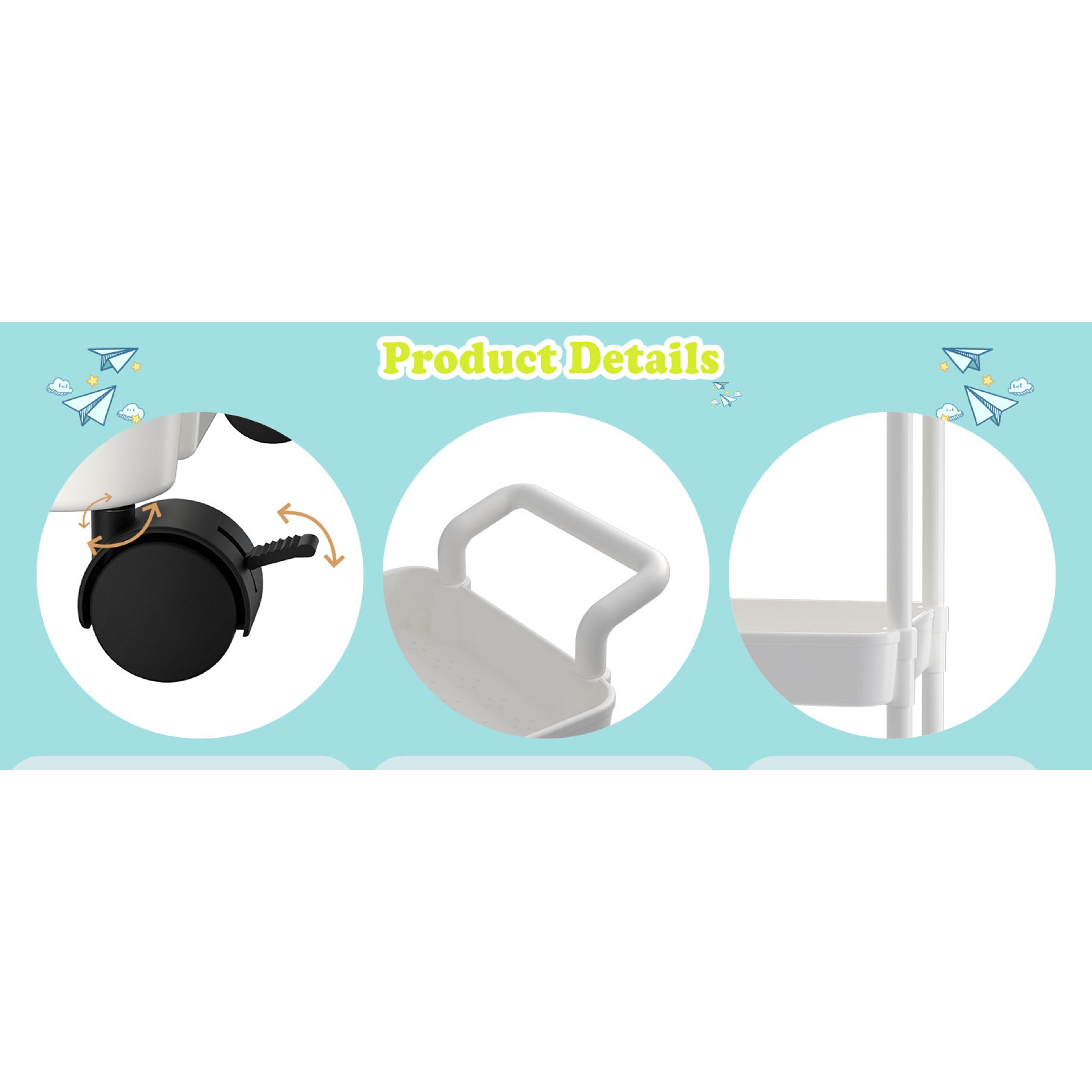Baby Diaper Caddy, Plastic Movable Cart for Newborn Nursery Essentials Diaper Storage Organizer for Changing Table & Crib, Easy to Assemble, Baby Registry, Off-White