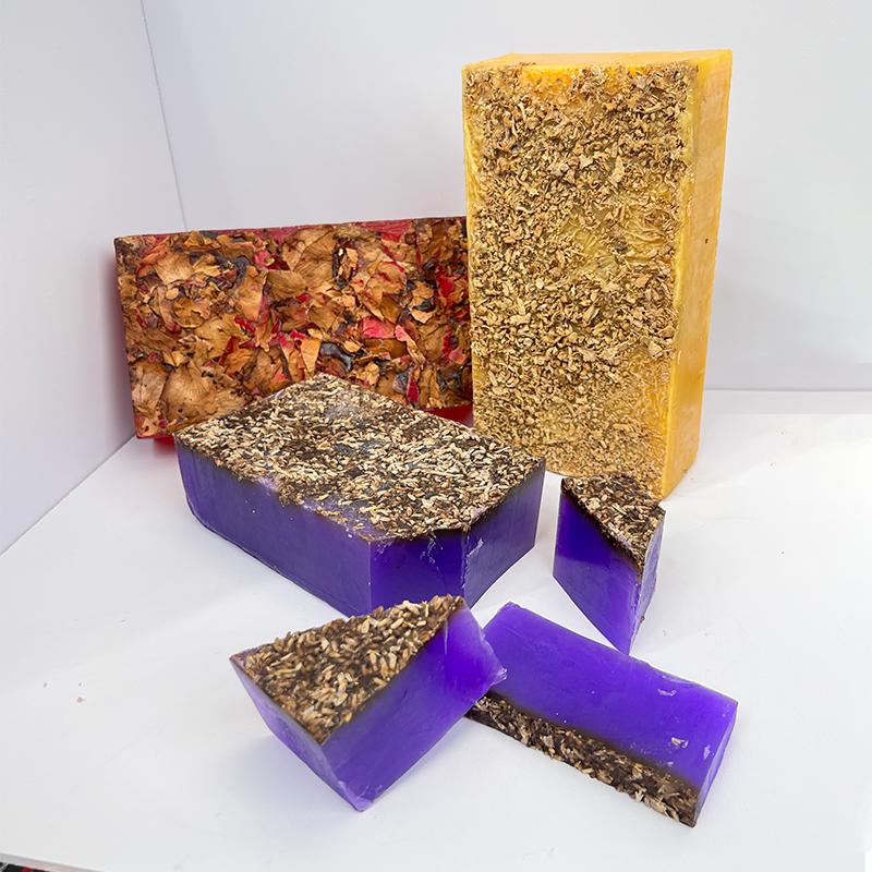 BISUTANG Skin Repair XXXXL Turmeric Soap Bar Cut-Your-Own Jumbo Block Turmeric Rose Lavender Options Natural Plant-Based Formula Body Wash Calming Cleansing Cleanser