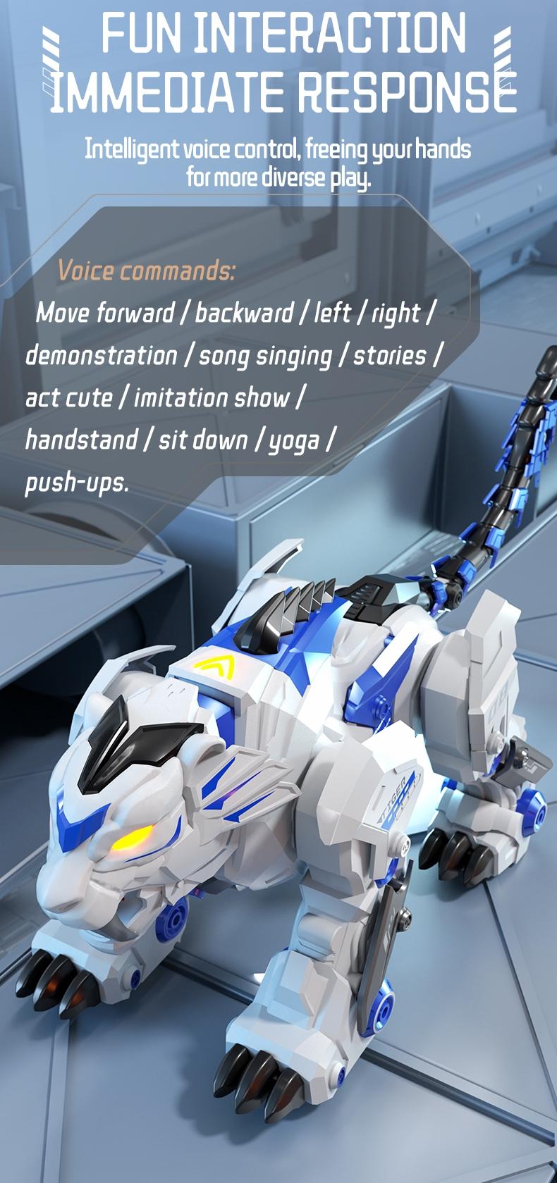 2.4GHz Electric Remote Control Tiger Toy, Smart Mechanical Pet, Dancing Storytelling Mimicry Inversion Programming, Interactive Educational Gift