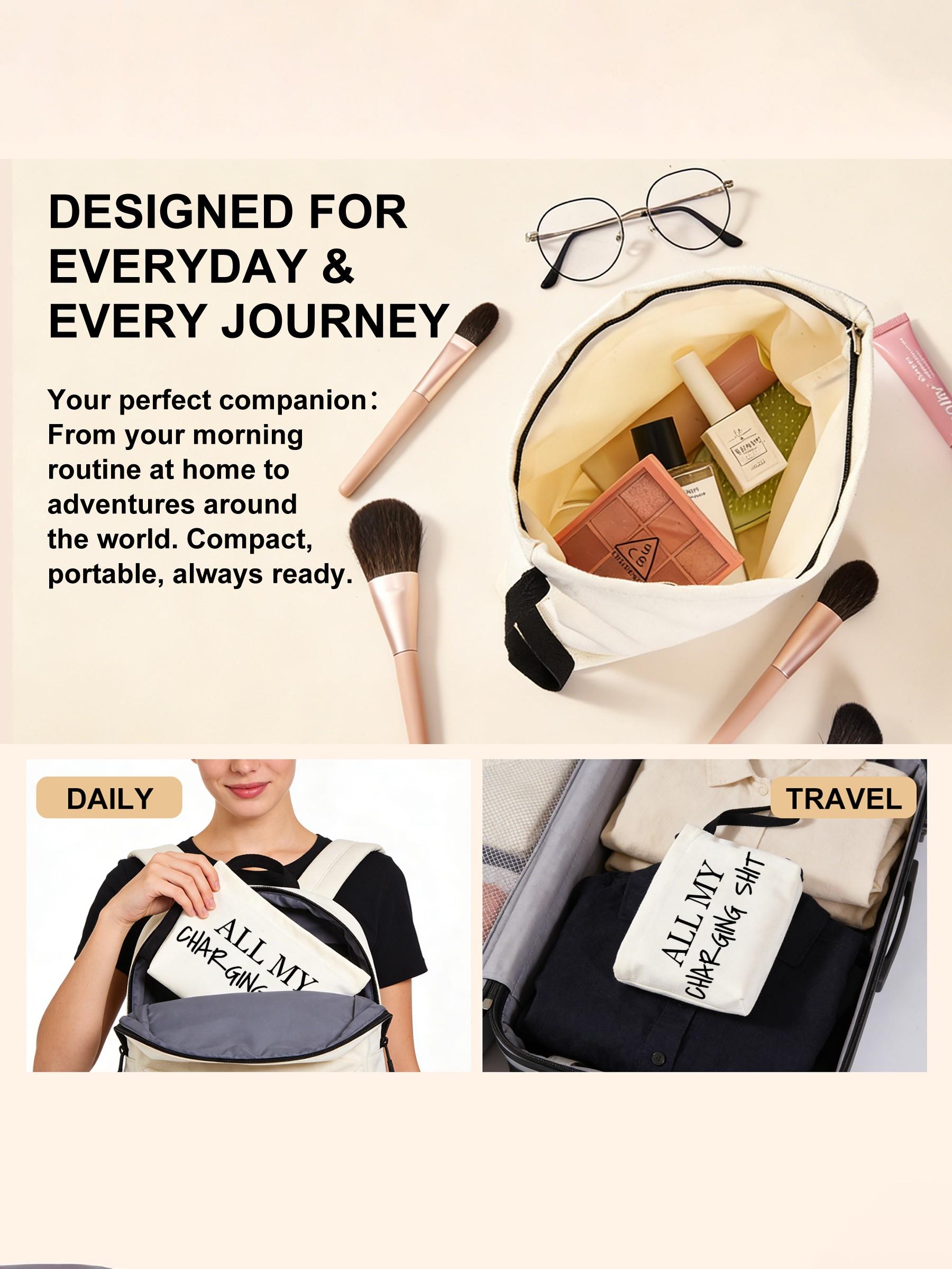 “All My Charging Shit Canvas Pouch – Versatile Storage for Charging Cables, Adapters, Cosmetics, Snacks, Small Tools & Miscellaneous Essentials | Thoughtful Gift for Friends, Colleagues, Partners, Self, Loved Ones | Perfect for Birthdays, Christmas, Valen