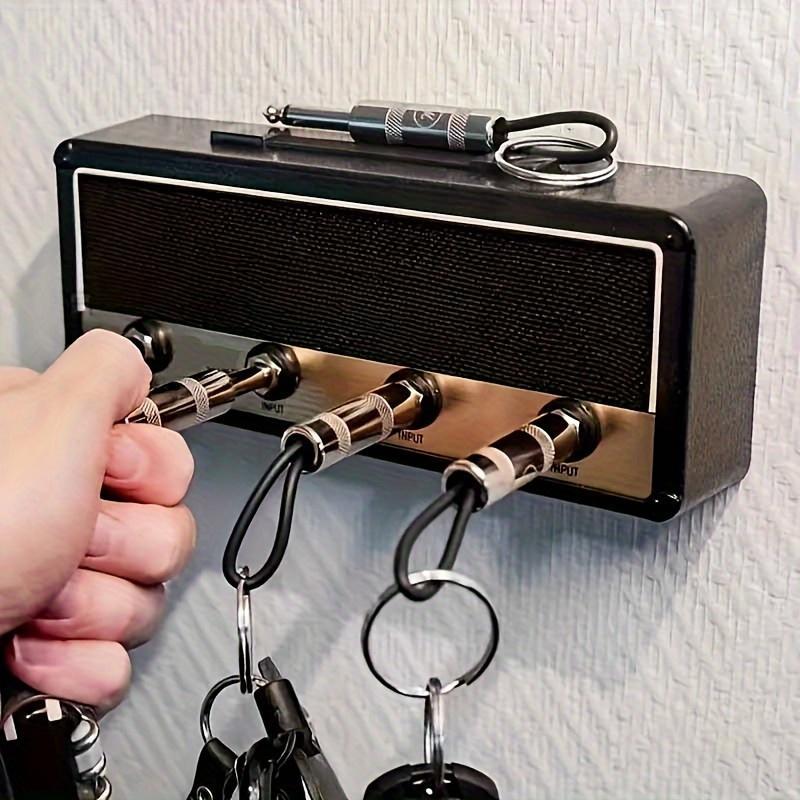 Jcm800 Amplifier Shaped Key Storage Box, Marshall Fender Style Iconic Logos Keychain Organizer, Punch-Free Self Adhesive Wall Mount Key Holder Decor