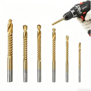 6 Pack Coated HSS Twist Drill Bits 3–8mm Serrated Side Cutting | High Hardness Multipurpose Drill Bit Set for Woodworking, Metal, Plastic & DIY Drilling