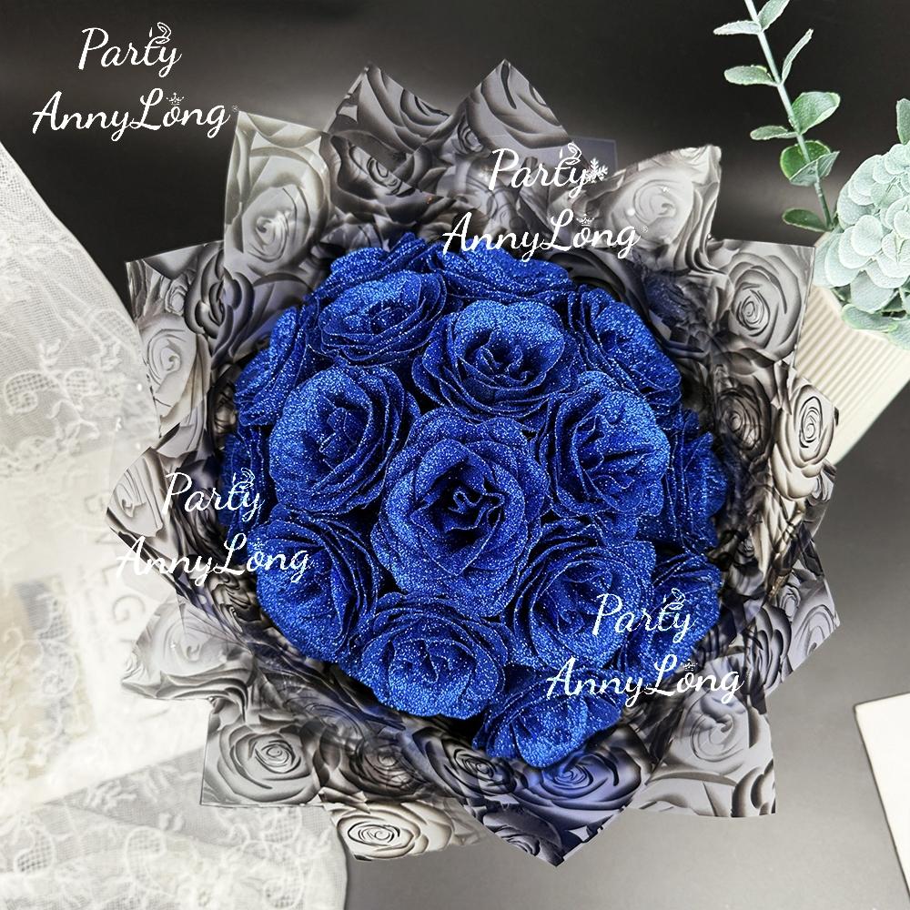 Sparkling Rose Bouquet, No Assembly Required, Valentine's Day Wedding Anniversary Engagement Eternal Artificial Roses, Birthday Gift, Vibrant Faux Flowers