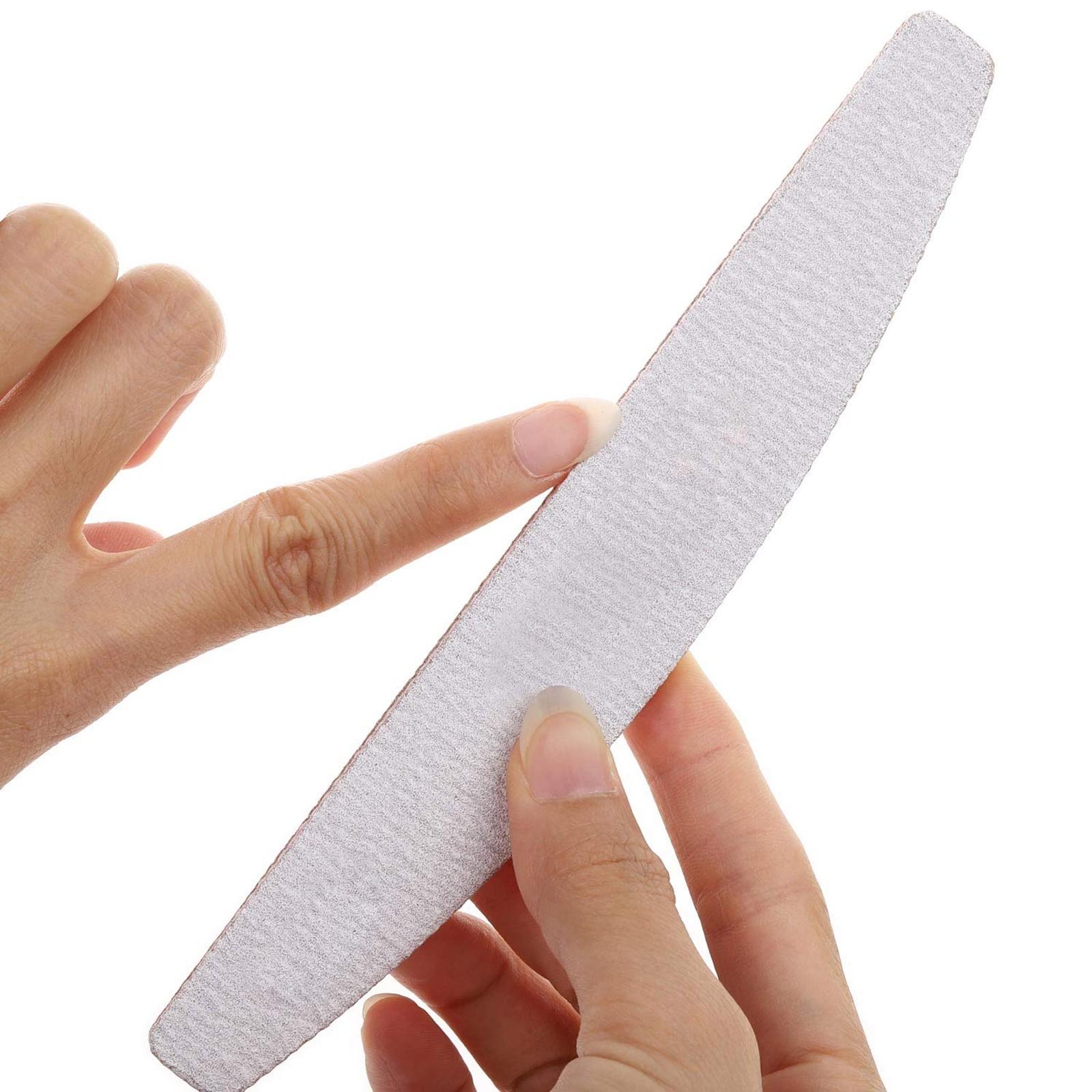 80/100 Grit Nail File (Pack of 10), Sandboard Suitable for Acrylic and Gel Nails, Double-sided Nail File, Professional Nail File, Reusable