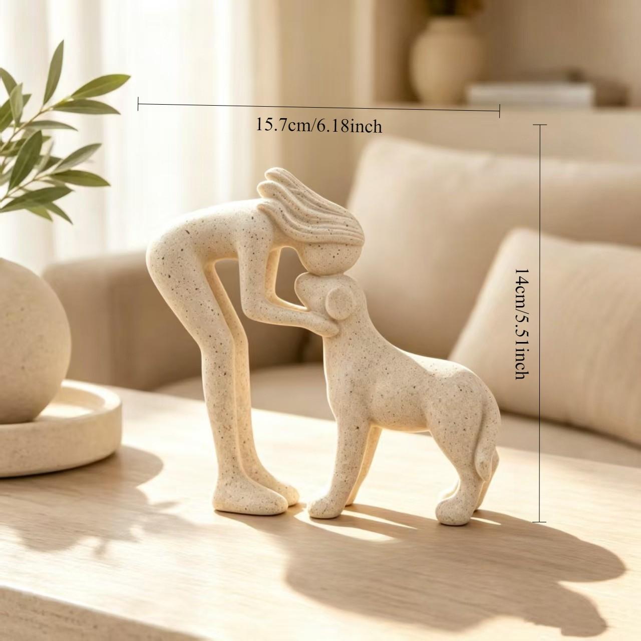 Modern Abstract Resin Dog Lover Collectible Sculpture, Creative Home Office Desk Decor, Pet Memorial Art, Living Room Shelf Ornament