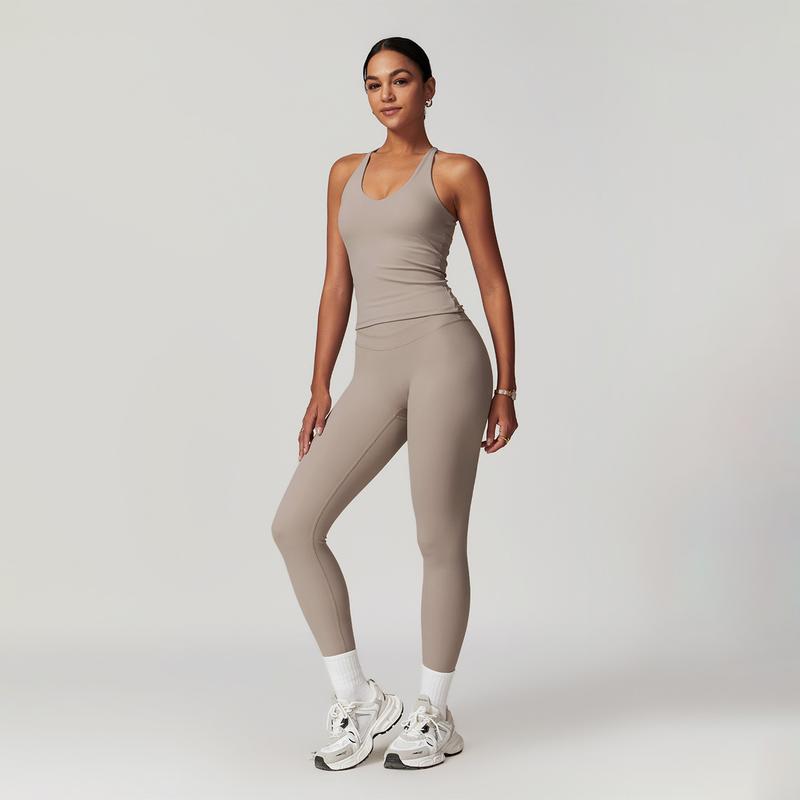 MASKERT Women's Two Piece Set Sports Tank Top & High Stretch Tight Leggings Tummy Control Workout Daily Wear Running Outfits MASKERT Women's Two Piece Set Sports Tank Top & High Stretch Tight Leggings Tummy Control Workout Daily Wear Running Outfits