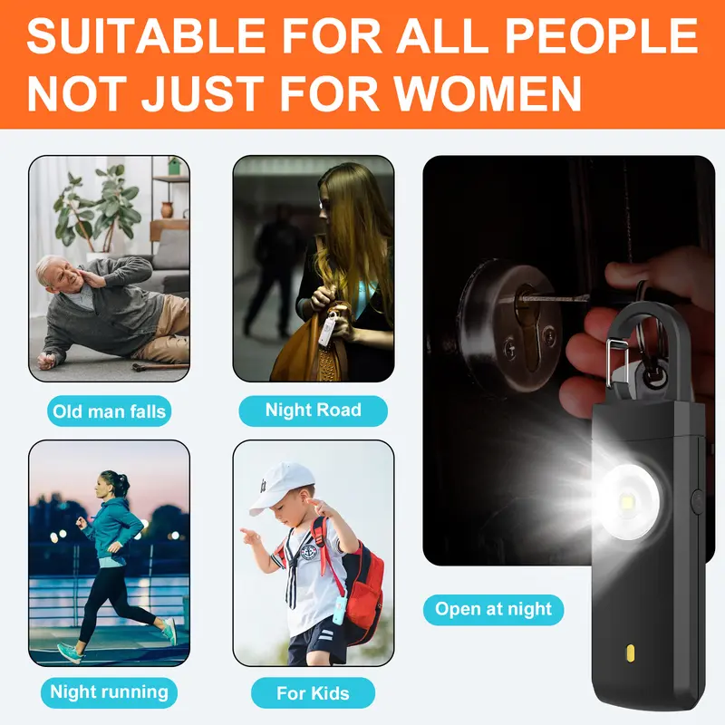 The Original Personal Safety Alarm for Women by Women-Portable Loud Siren, Alarm Horn, Strobe Light, Spotlight Siren Alarm and Key Chain in a Variety of Colors