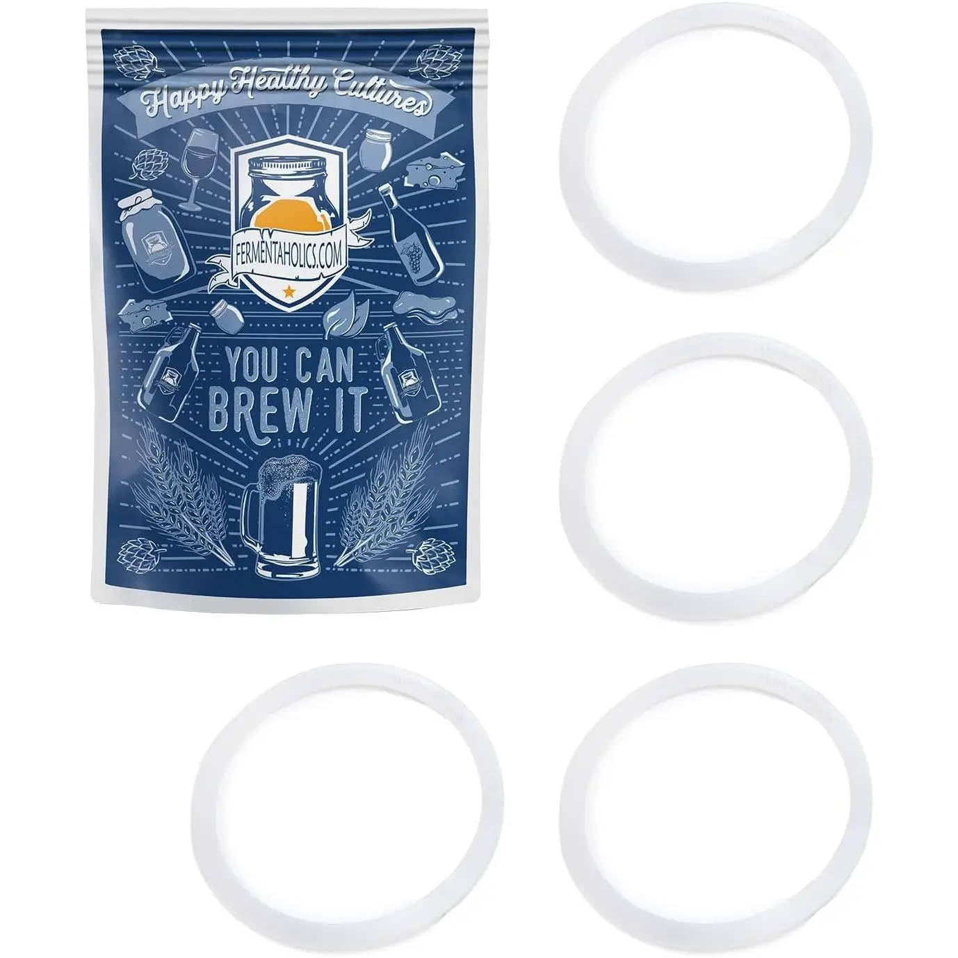 Silicone Gasket For Standard 110 MM Gallon Lid Airtight Seal For Storage and Fermentation 4pk