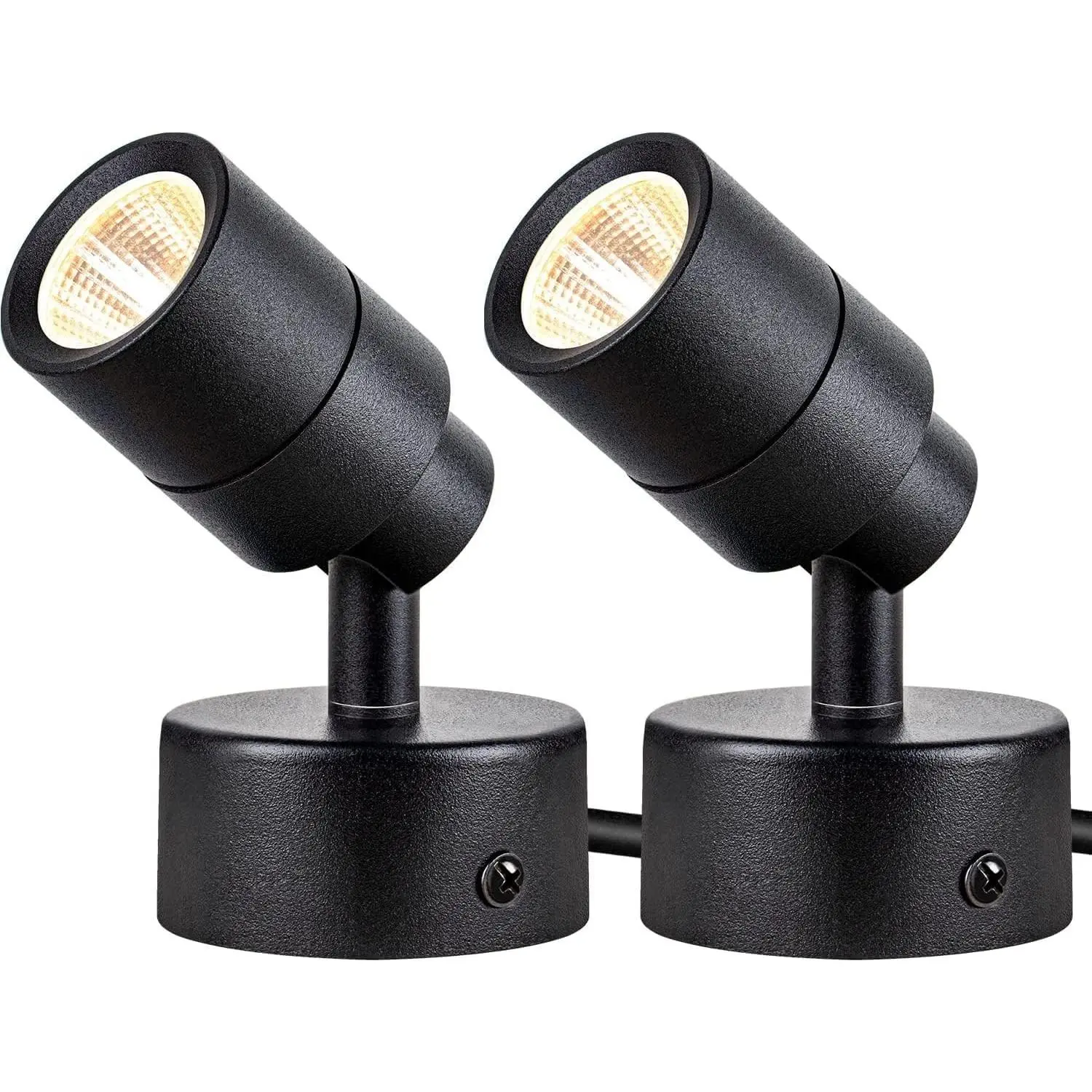 2 Pack LED 120V SpotLights Indoor, 3W Up Lights Floor Spotlight, 3000K Uplights Indoor Accent Lighting for Plants Pictures Artwork, 5.9 FT Cord with Foot Switch