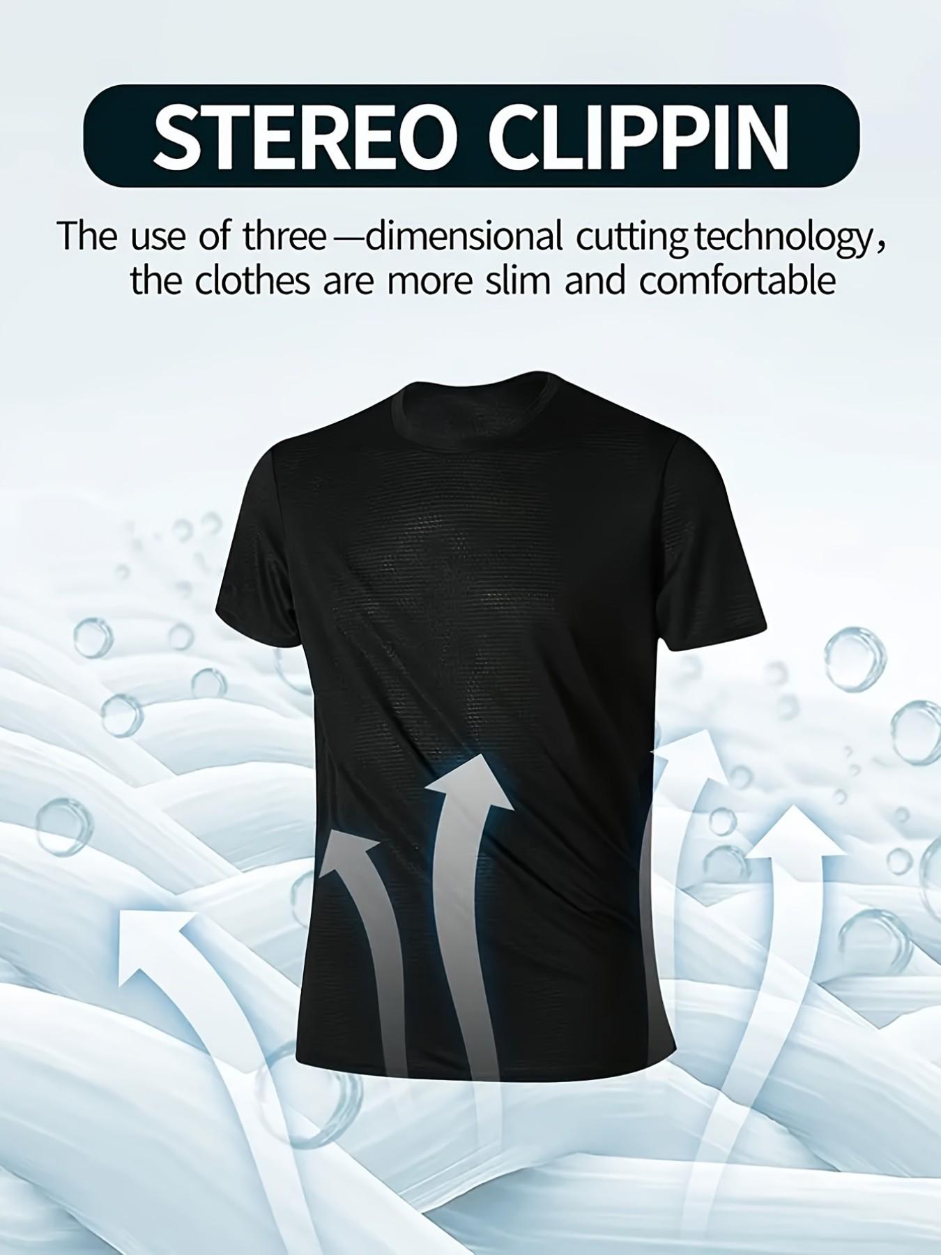 Five-Piece Mixed Color Set: Deep, Military, Lightweight Men's Round Neck T-Shirt, Quick-Dry, Breathable, Sweat-Wicking