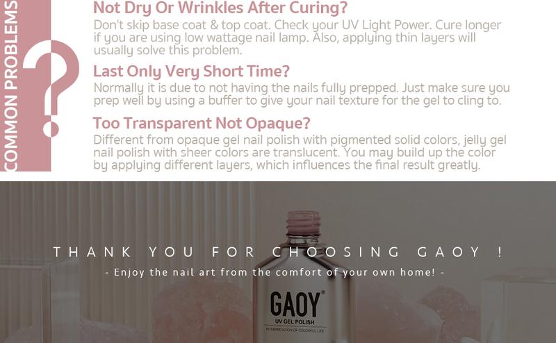 GAOY UV Gel Nail Polish, 16ml Jelly Nude Pink Translucent Soak Off Gel Polish, UV Light Cure for Nail Art DIY