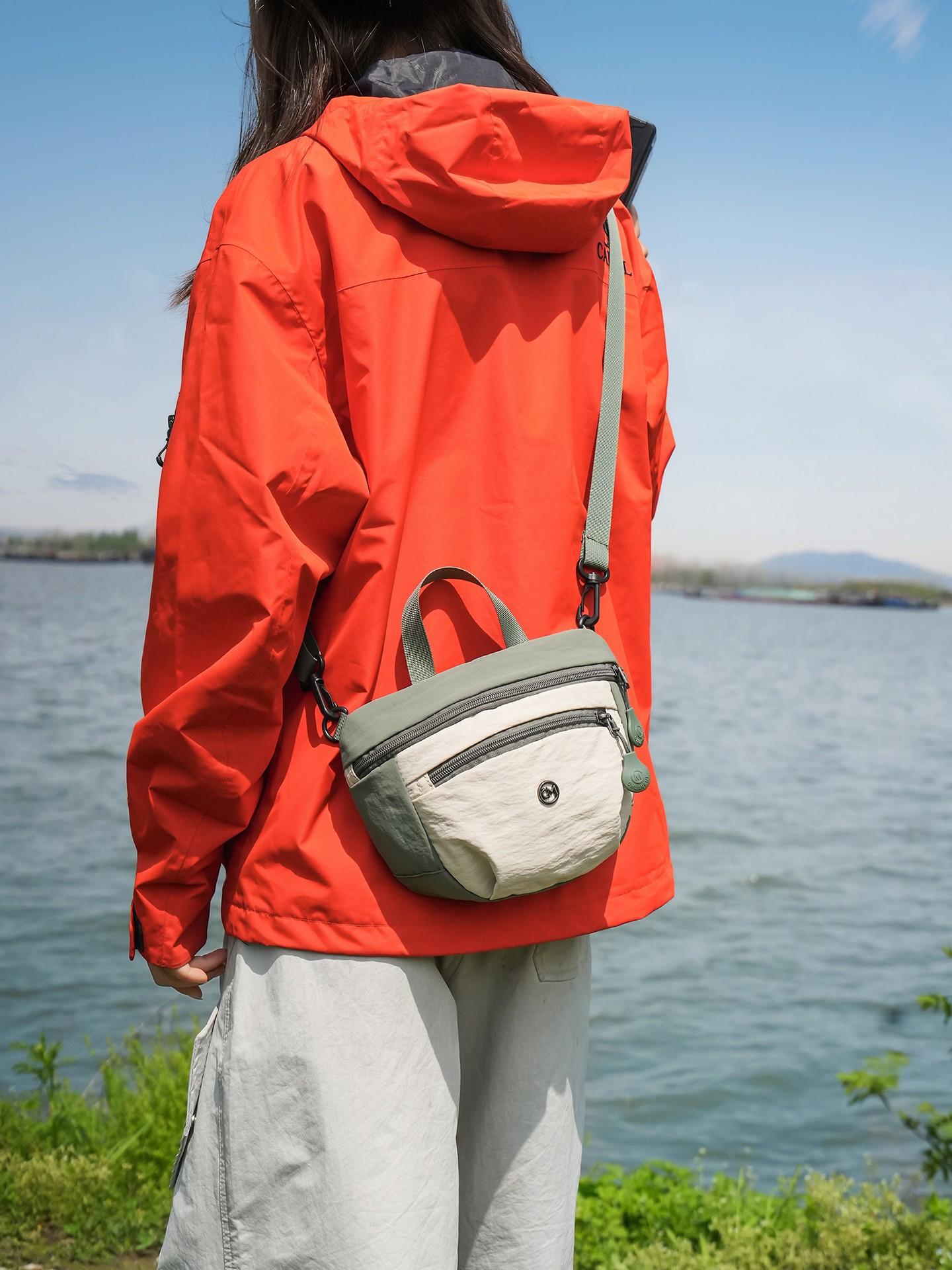 Unisex Nylon Satchel Bag, Colorblock Design, Lightweight Casual Shoulder Crossbody Bag, Ideal for Outdoor Shopping & Daily Use