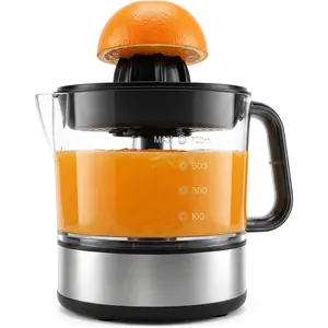 BPA-Free 40-Watt Electric Citrus Juicer, Compact, Large Volume, Pulp Control, Oranges, Lemons, Limes, Grapefruits with Easy Pour Spout, 24oz, Black/Stainless Steel