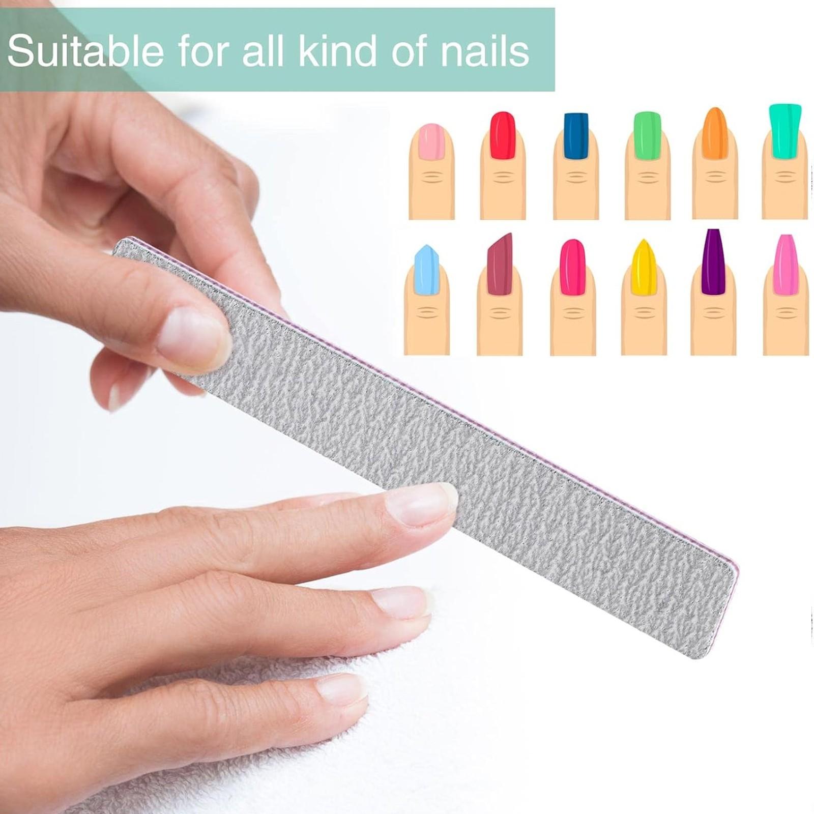 Square double-sided sandpaper nail file, professional manicure polishing tool, 100/180 grit difference design for double-sided use, suitable for gel nail polish, portable shaping tool, double-sided polishing function, manicure salon dedicated care tool