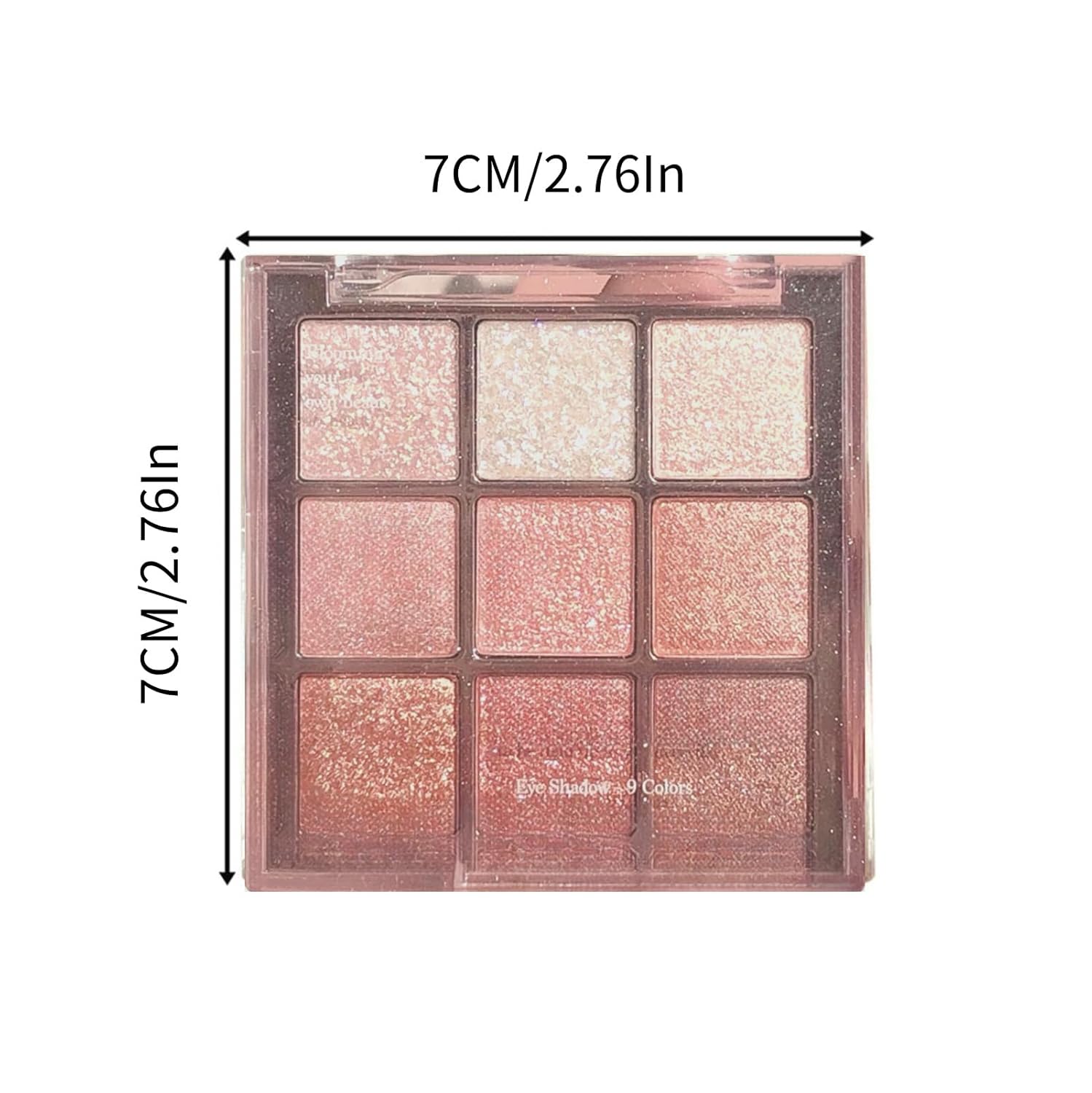 9-Color Korean Pigment-Rich Eyeshadow Palette, Cruelty-Free Cosmetic - Long-Lasting, Waterproof, Silky Smooth, Smudge-Proof - Pearl Powder Eye Make-Up with Shimmer, Glitter, Blend Easily Pink, Brown & Gold Shades