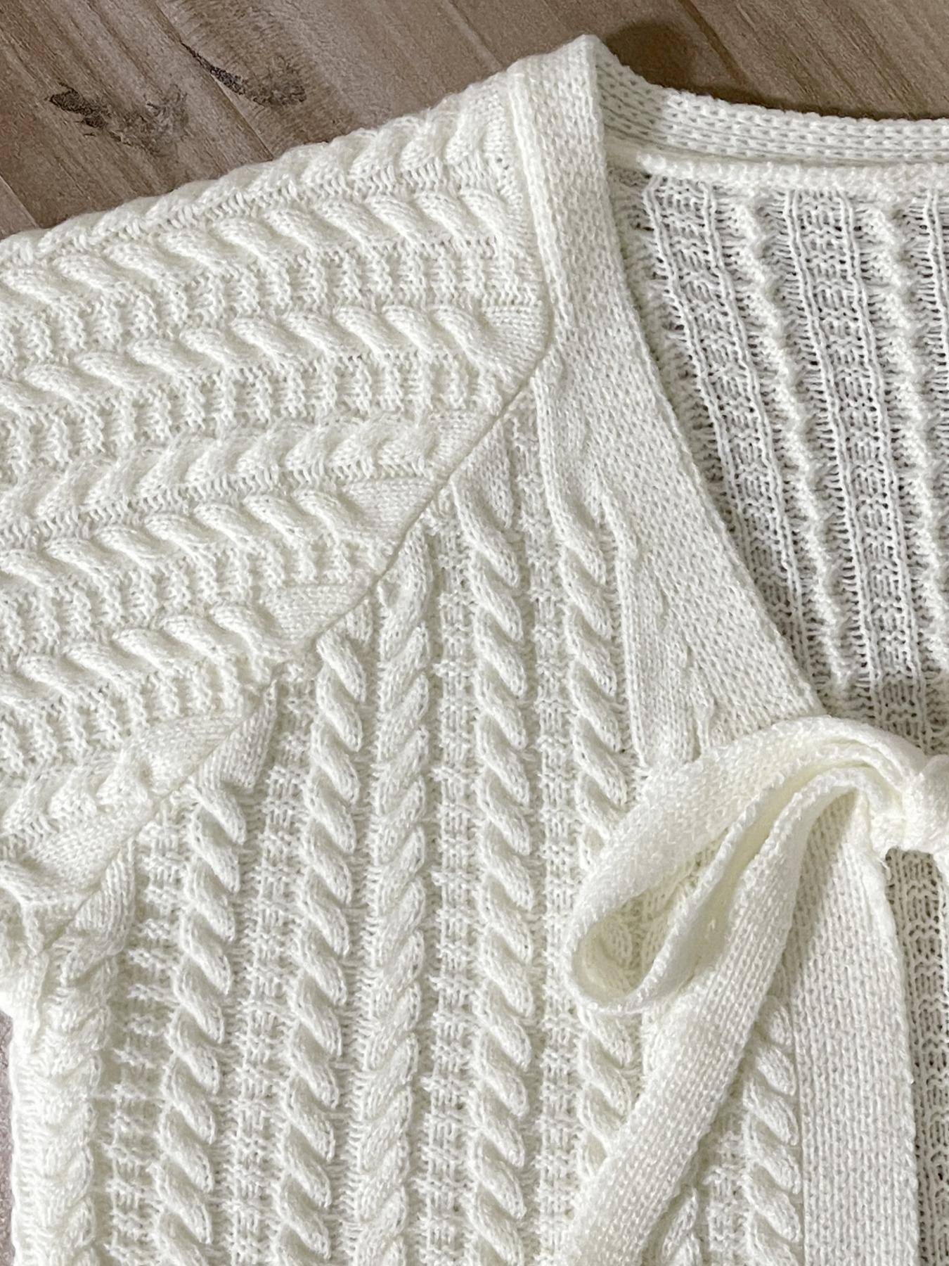 Women's Solid Tie Front Raglan Sleeve Sweater Cardigan, Casual Long Sleeve Cardigan for Spring & Fall, Fashion Women's Knitwear for Daily Wear