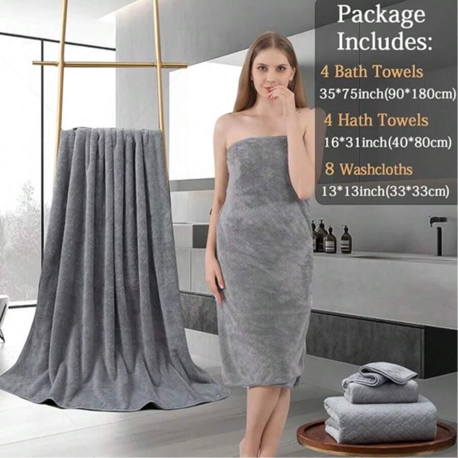 Women's Bath Towel Set - Adjustable Microfiber Super Absorbent, Bath Towel And Bathroom Shower Head Cover, Quick Drying Hair And Body, Suitable For Gym, Spa, Sauna And After Shower Body Covering, Pink Gray Back To School Women's Bath Towel Set - Adjustable Microfiber Super Absorbent, Bath Towel And Bathroom Shower Head Cover, Quick Drying Hair And Body, Suitable For Gym, Spa, Sauna And After Shower Body Covering, Pink Gray Back To School