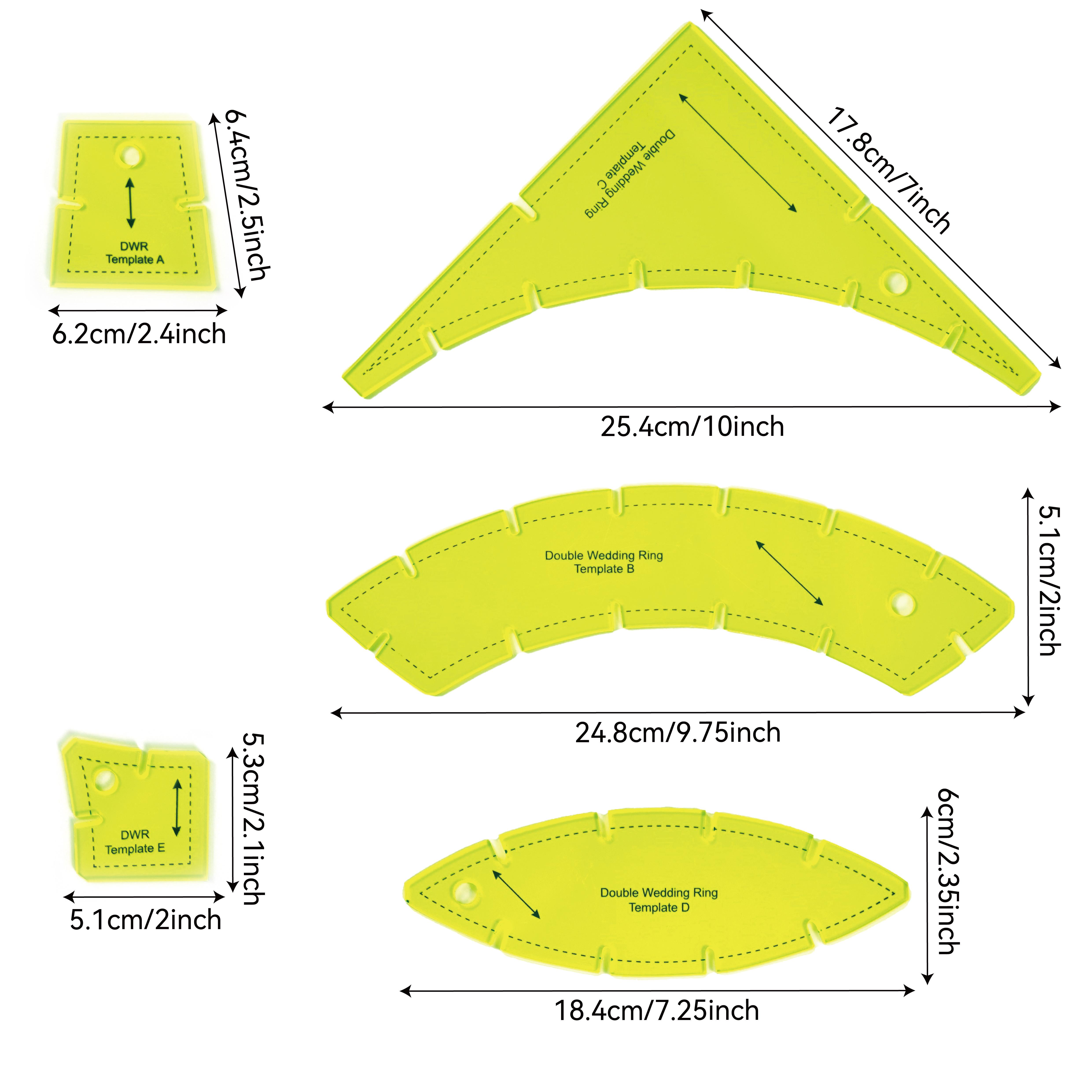 5pcs Precision Grid Curved Cutting Tool Set, Acrylic Sewing Patchwork Ruler & Template, Ideal for DIY Crafting Projects