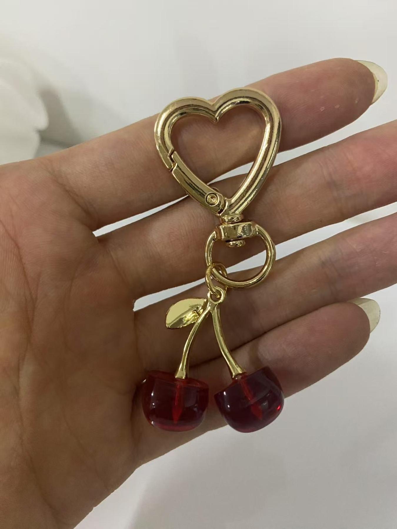 A fashionable and cute cherry pendant, bag pendant, suitable for daily wear, and also a surprising and exquisite small gift, Heart Design Charm