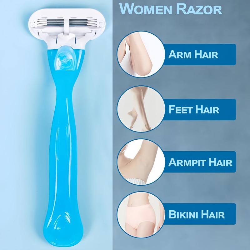 Unisex Manual Razor Set, 9 Pieces Including Handle & 8 Replacement Heads, Stainless Steel Blades, Safe Replaceable Shaving Heads