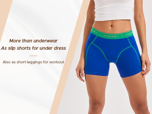 INNERSY Women's 4-Inch Inseam Boxer Briefs 3-Pack, Cotton Boyshorts Underwear, Soft & Comfortable Ladies Panties, Breathable & Stretchy for Everyday Wear & Full Coverage Womenswear Smooth