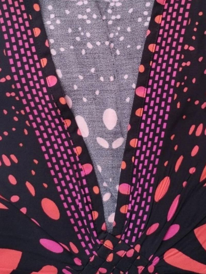 EDOLYNSA kaftans for woman Moo Moo Dress printing beach dress comfy muumuu caftan Batwing Sleeve relaxed robe bathing suit cover up holiday outfits Q1869