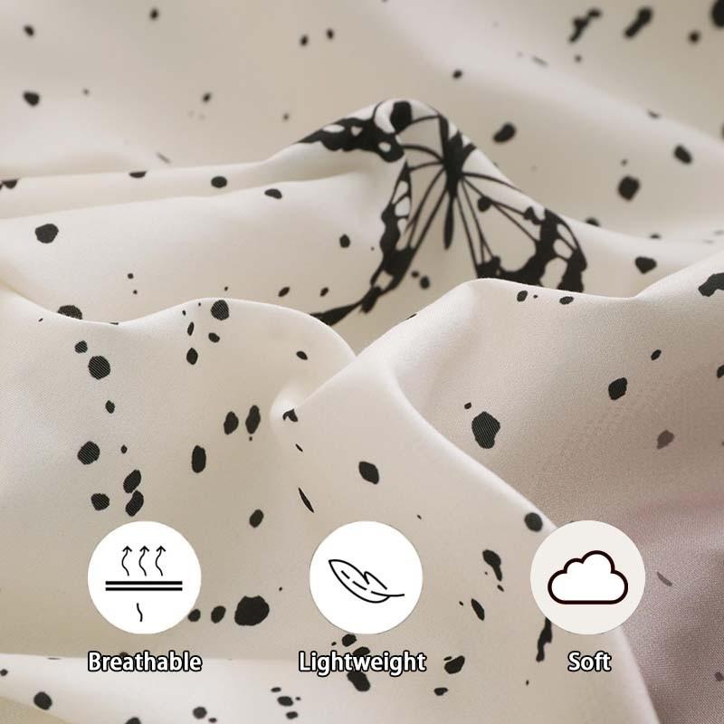 3-Piece Soft & Breathable White Butterfly Duvet Cover Set.Suitable for bedroom and guest room decoration.Includes 1 duvet cover and 2 pillowcases.Stylish and comfortable, an excellent bedding set and bedroom accessory.Ideal for all seasons.
