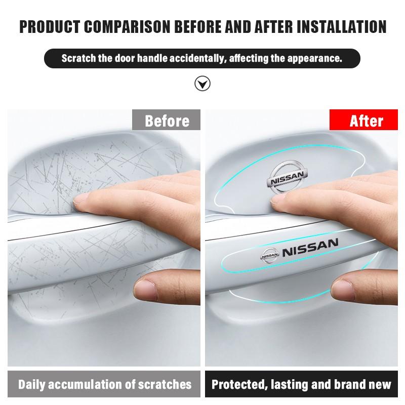 High Transparency Car Door Handle Protector Sticker, Anti-Scratch Car Door Bowl Protection Film, Fits Nissan Gtr X-Trail Tiida Qashqai, Universal Car Sticker