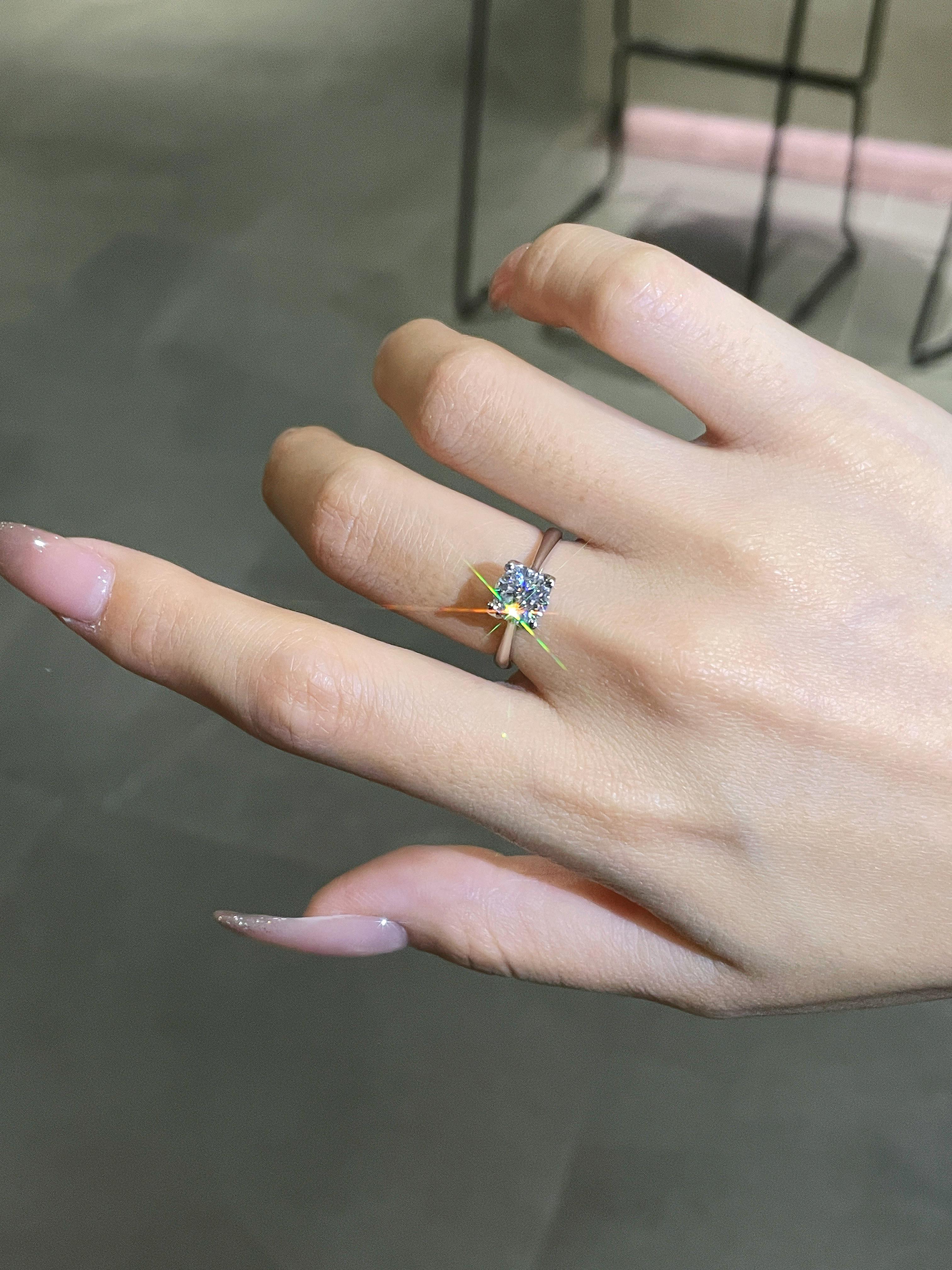 【#346 Today's Special】 Classic Four-prong Floating Round Brilliant Synthetic Moissanite  in 925 Sterling Silver Jewelry