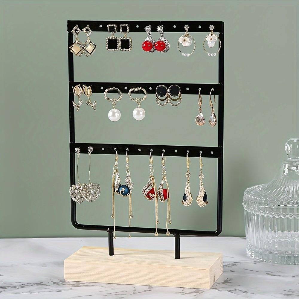 1PC Detachable Jewelry Organizer, Wooden Base, Jewelry/Earrings/Necklace Display Stand, Japanese Minimalist Style, Vanity Jewelry Storage Rack