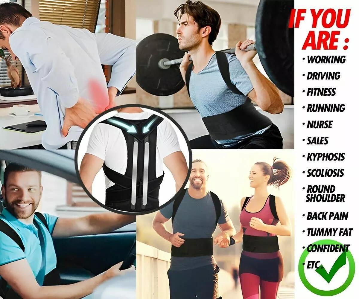 Drive Pain-Free & Sit Straight Premium Posture Corrector with Upper/Lower Back Support & Comfort Compression Healthcare Tool