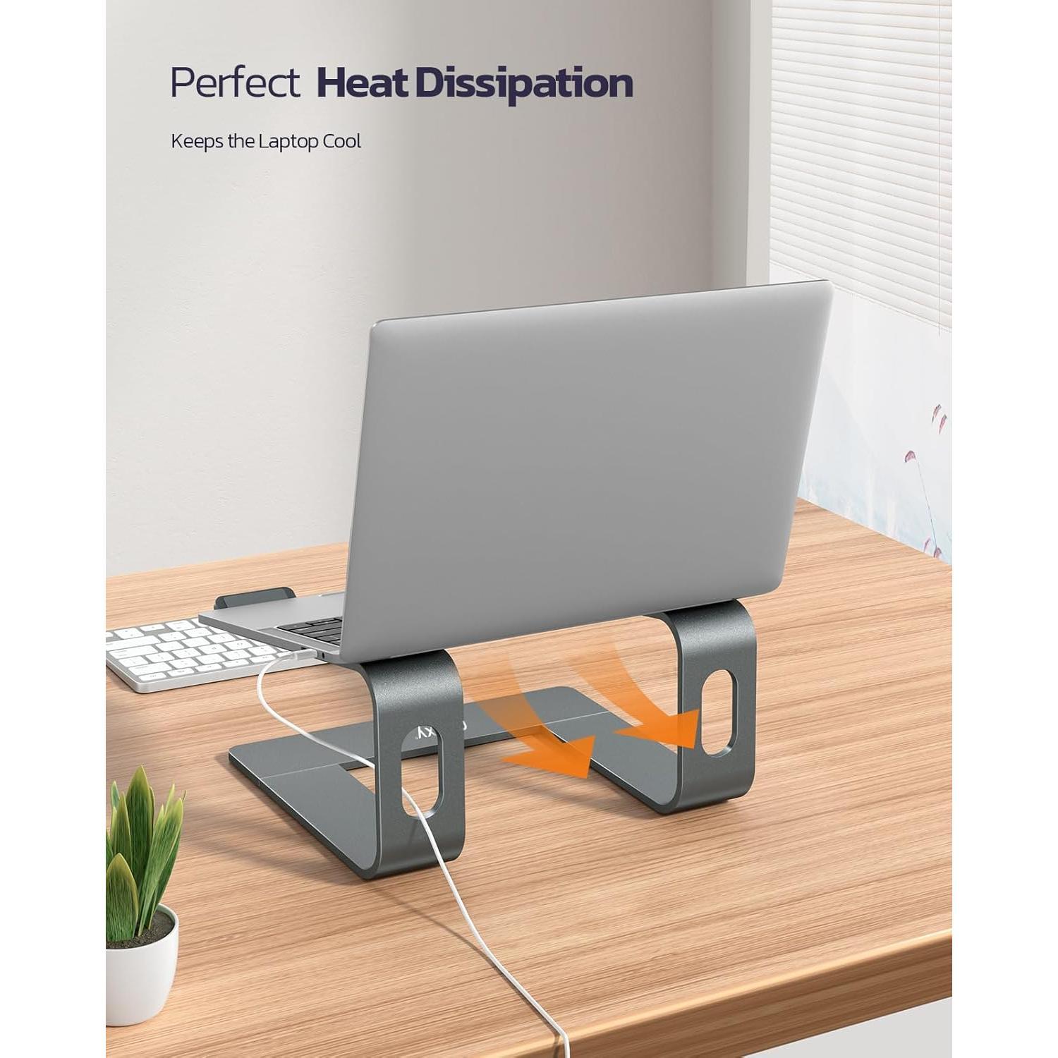 Fully  Detachable Laptop Stand,  Ventilated Cooling Laptop Holder  Riser for Desk, Anti-Slip Design Notebook Stand Compatible with  10-16" MacBook/ XPS//