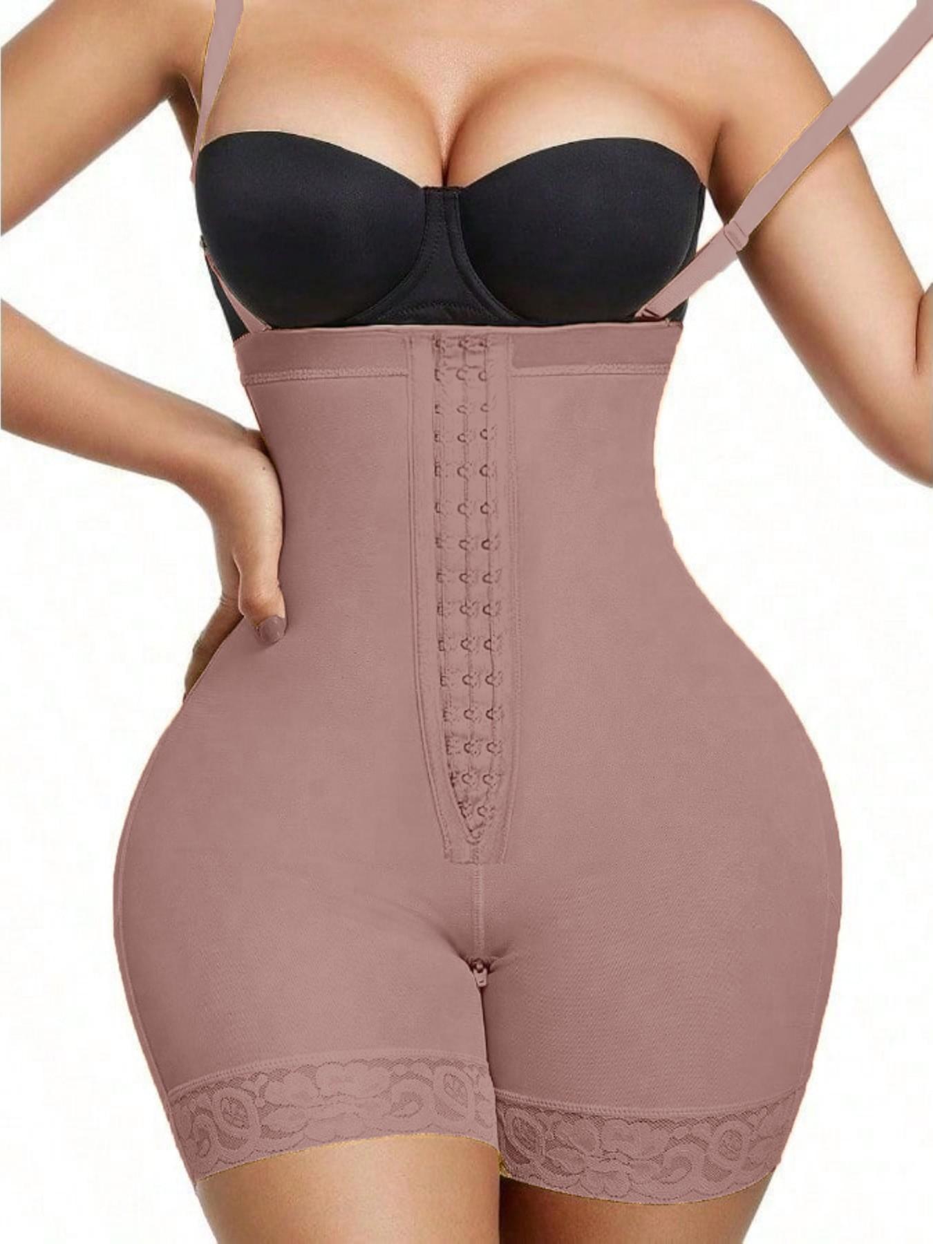 Women's Fajas Colombian Shapewear Bodysuit, Body Shaper Jumpsuit Tummy Control Butt Lifter Zipper Crotch, High Compression, Body Sculpting Compression, Adjustable Hooks Waist Trainer, Suitable For Daily Wear Or Party
